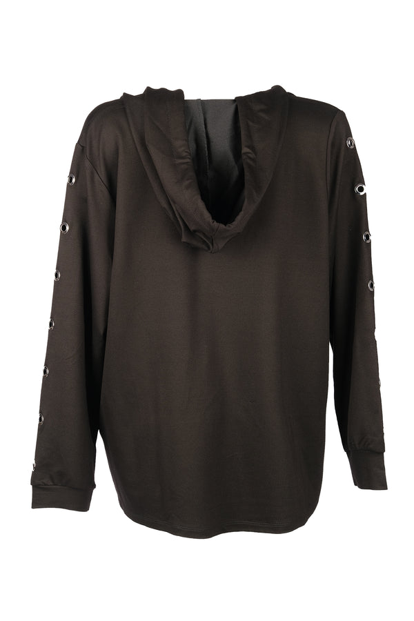 Vedi-bb Oversize Kapüşonlu Uzun Kol Kadın Sweatshirt - Günlük Rahat Şık