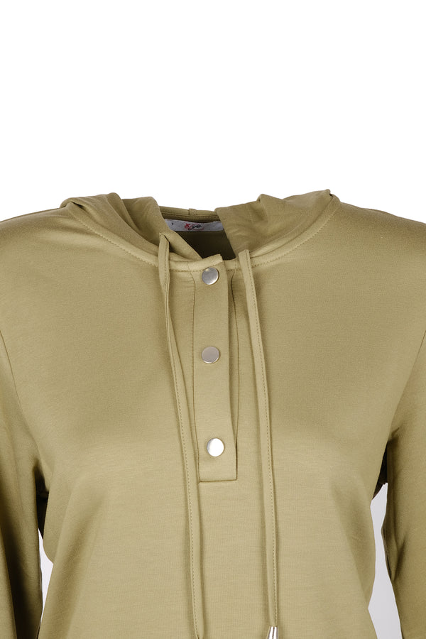 Vedi-bb Oversize Kapüşonlu Uzun Kol Kadın Sweatshirt - Günlük Rahat Şık