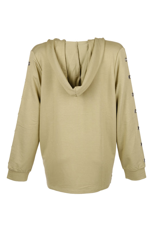 Vedi-bb Oversize Kapüşonlu Uzun Kol Kadın Sweatshirt - Günlük Rahat Şık
