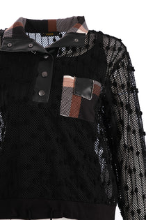 Vedi Oversize Uzun Kol Minimalist File Detaylı Kadın Bluz