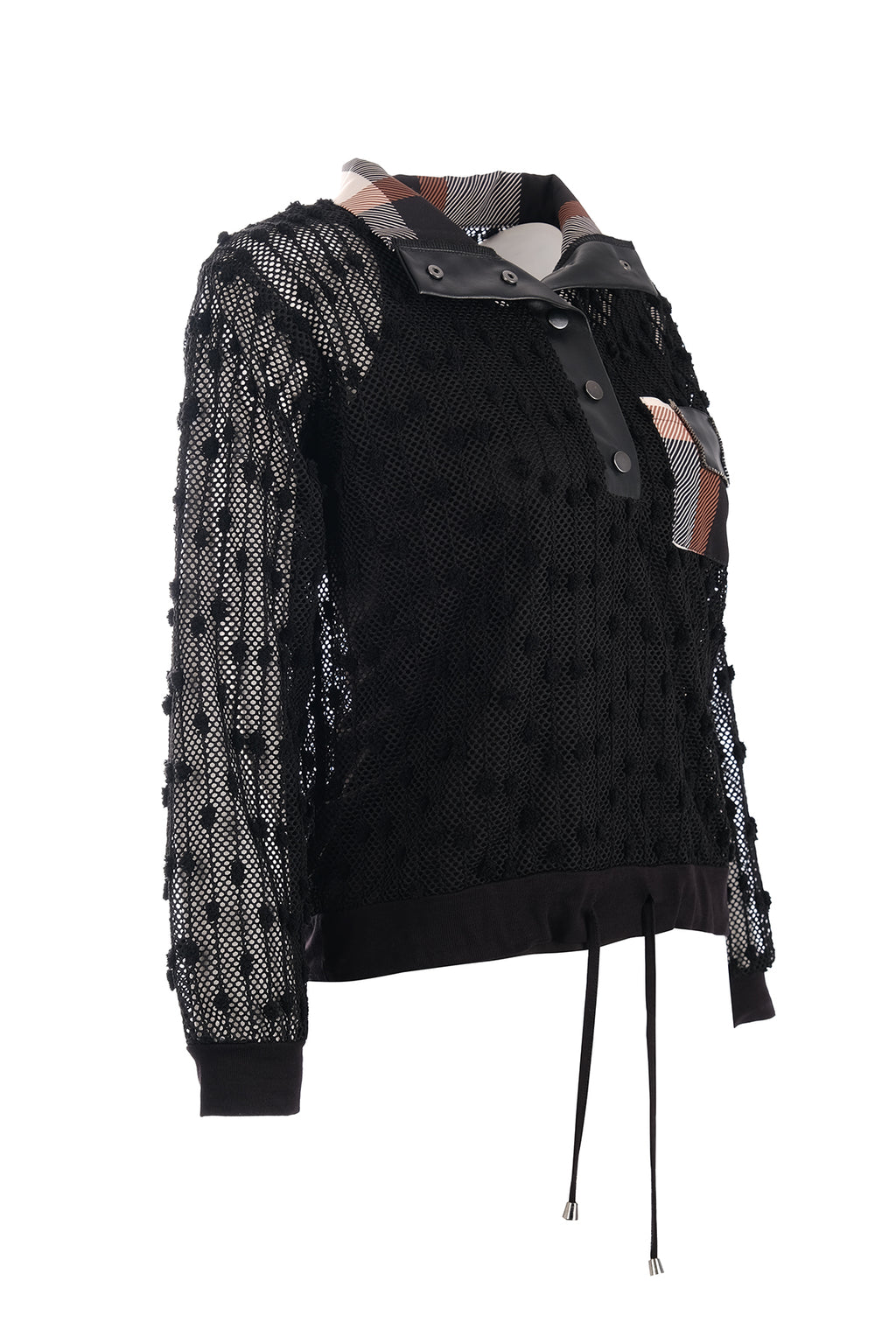 Vedi Oversize Uzun Kol Minimalist File Detaylı Kadın Bluz