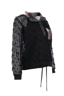 Vedi Oversize Uzun Kol Minimalist File Detaylı Kadın Bluz