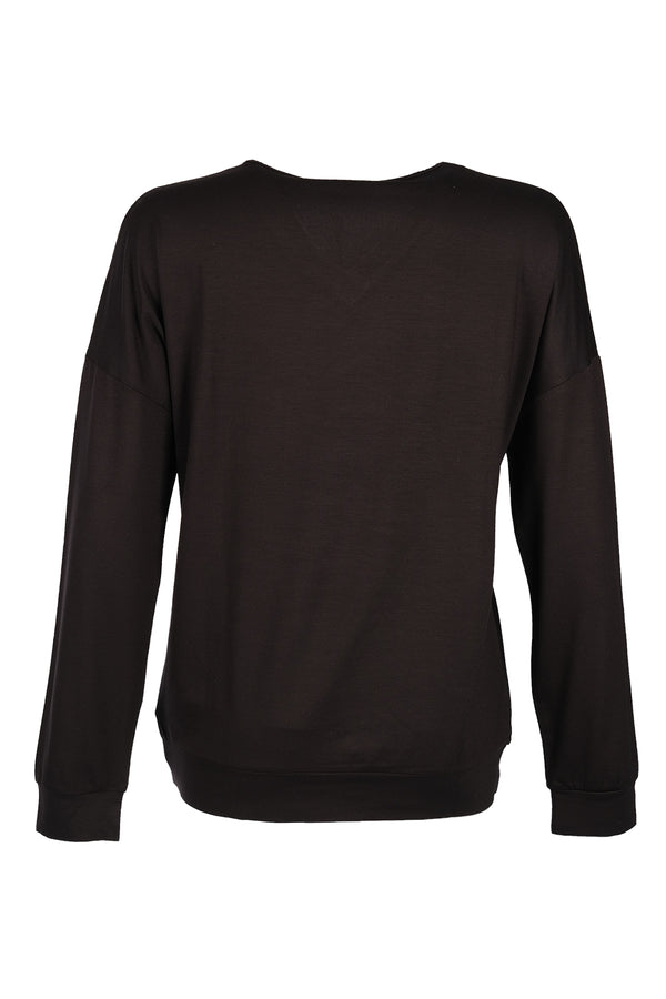 Vedi Minimalist Oversize V Yaka Uzun Kol Kadın Bluz VD4104