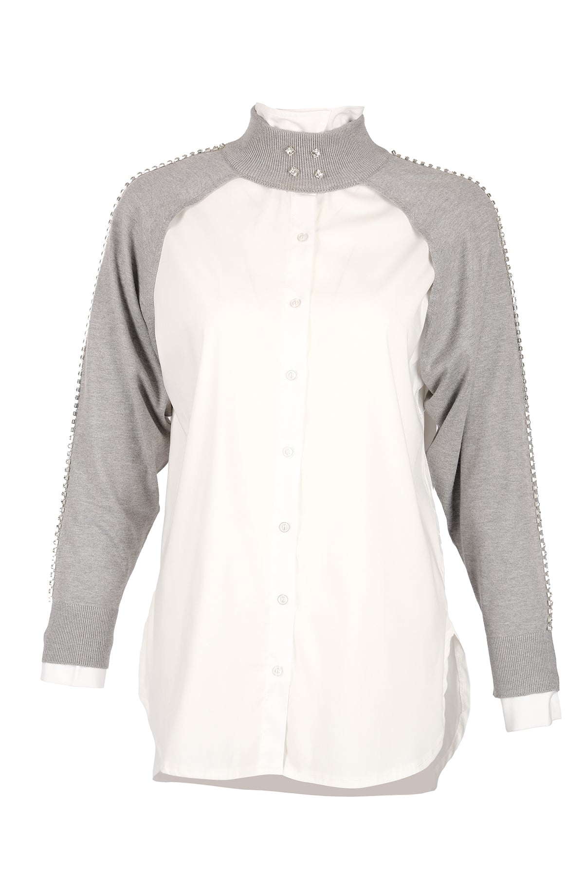 Vedi Oversize Boğazlı Uzun Kol Minimalist Kadın Bolero - VD4030 Translation missing: tr.content.product_image_main