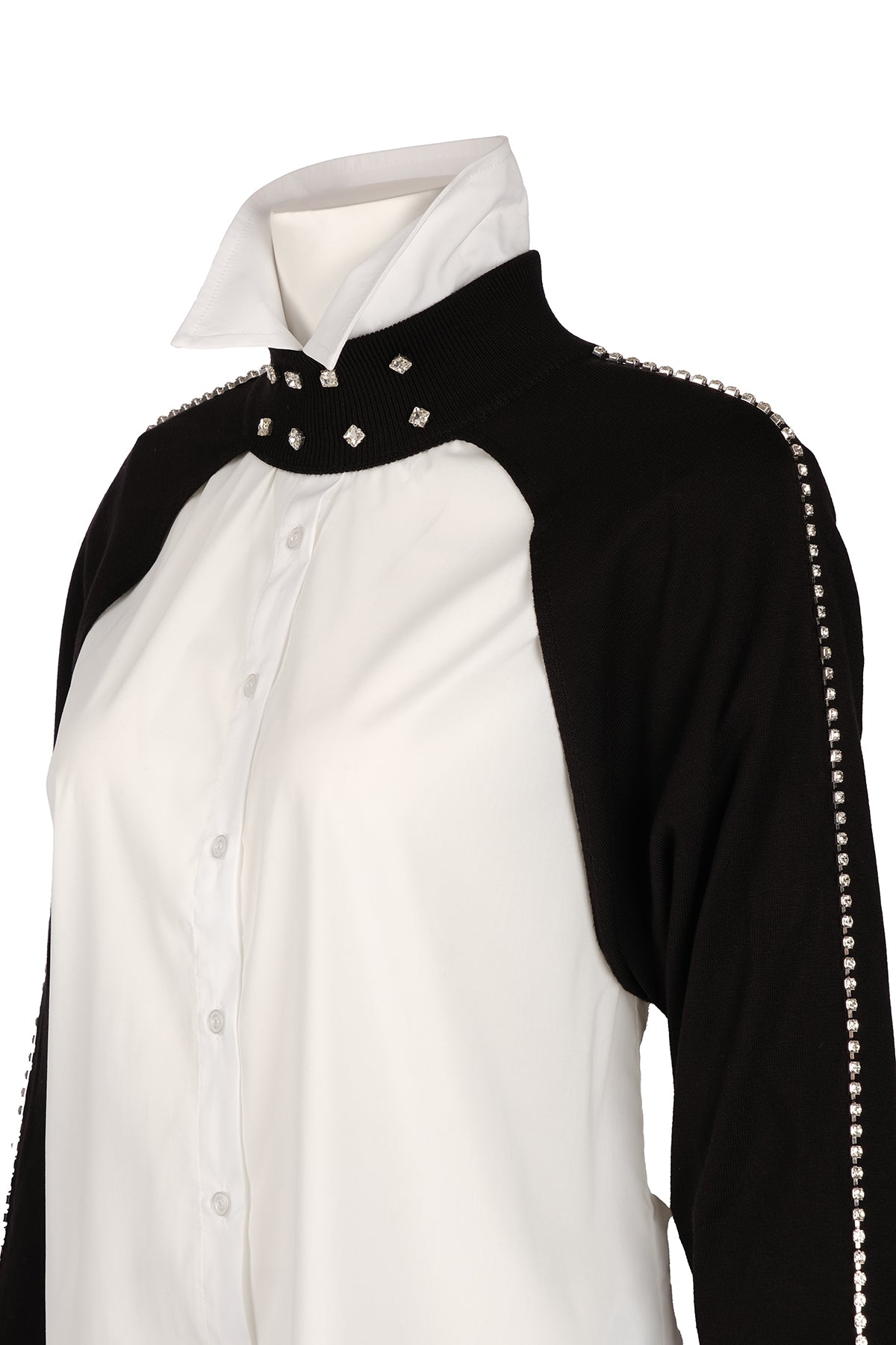 Vedi Oversize Boğazlı Uzun Kol Minimalist Kadın Bolero - VD4030