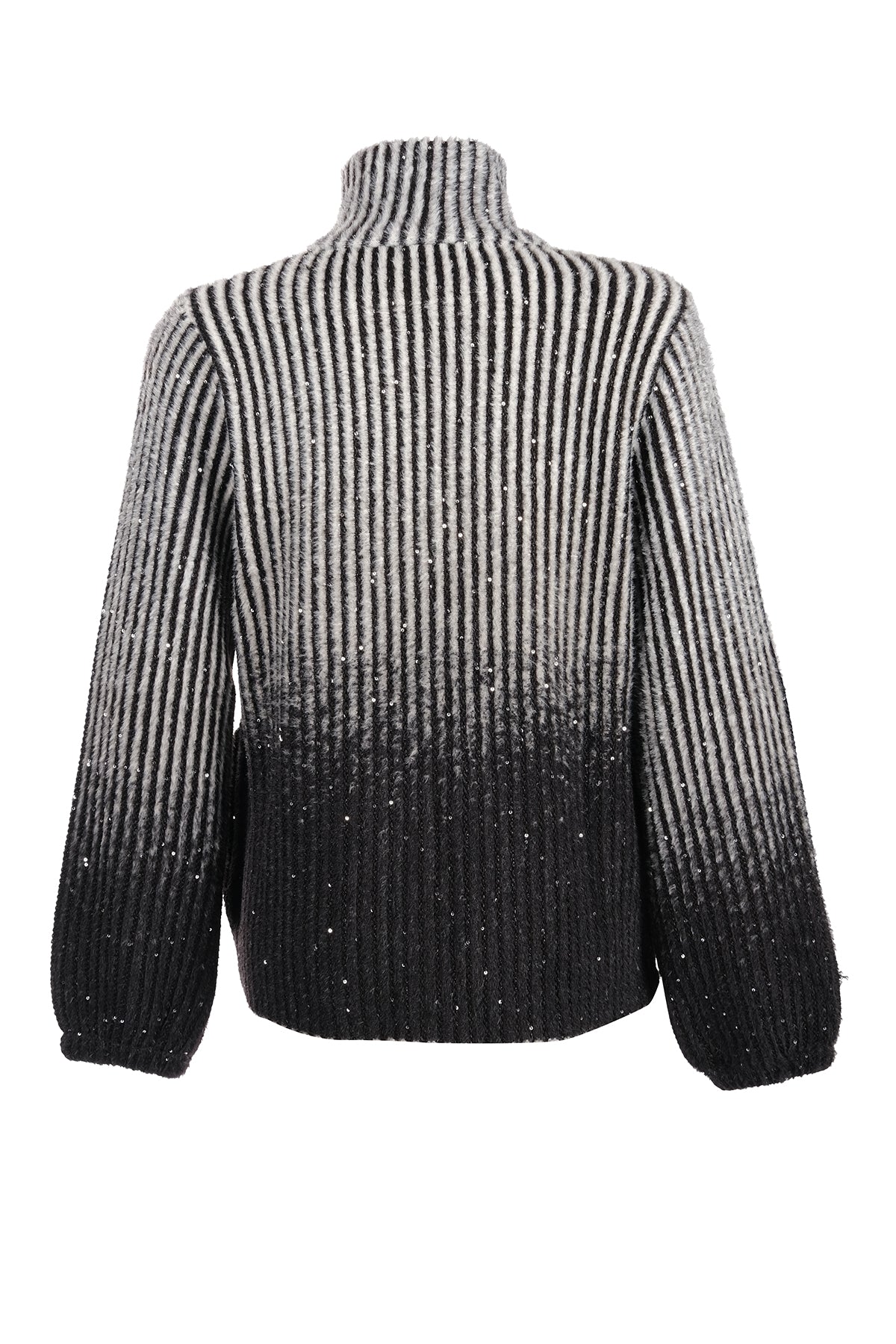 Vedi Minimalist Ombre Kazak Ceket - Fermuarlı Uzun Kol
