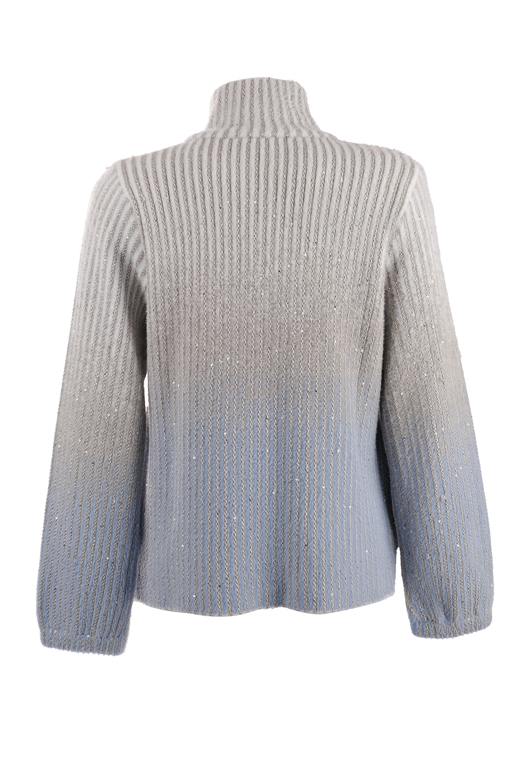 Vedi Minimalist Ombre Kazak Ceket - Fermuarlı Uzun Kol