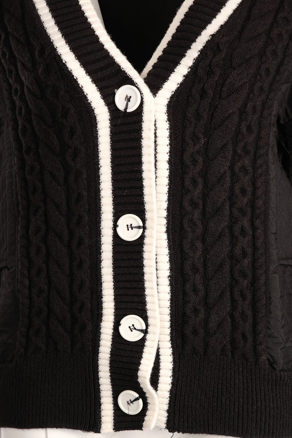 Vedi Oversize V Yaka Kabartmalı Kadın Hırka - Günlük & Şık