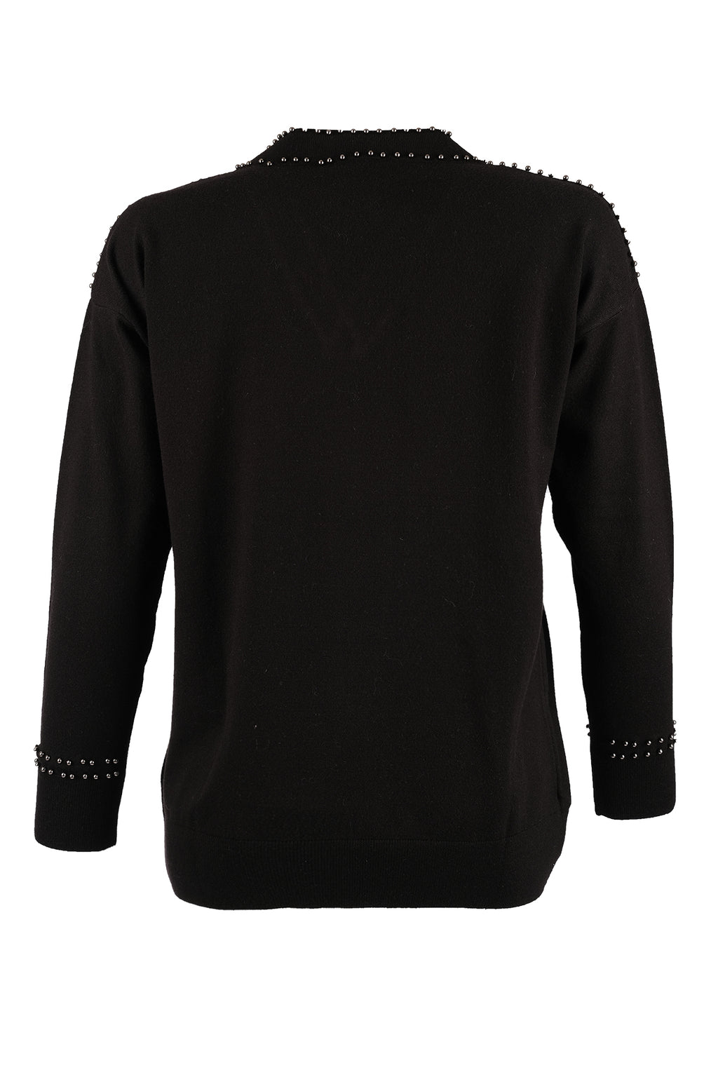 Vedi V Yaka Oversize Minimalist Kadın Kazak - Uzun Kol