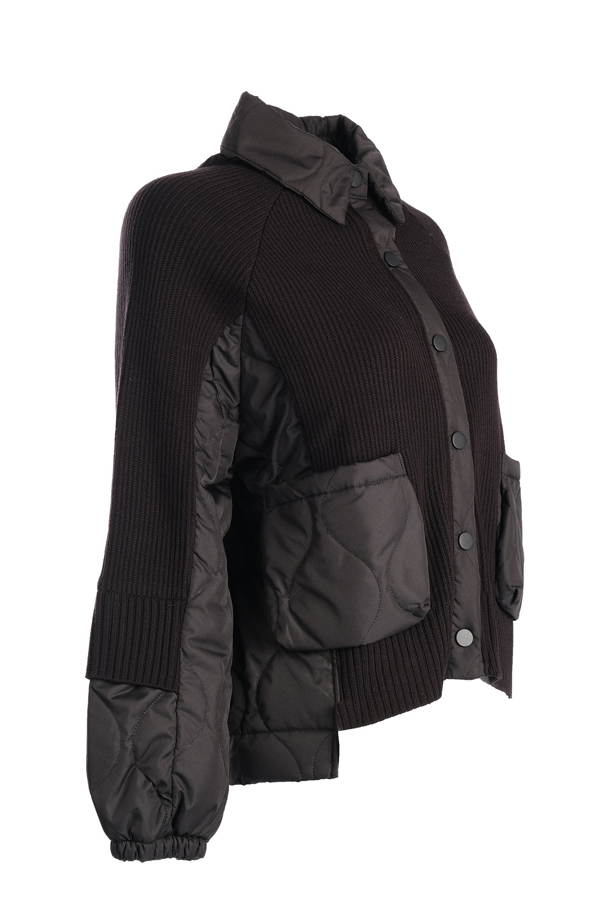 Vedi Oversize Crop Triko Kapitone Kadın Mont - Günlük Stil