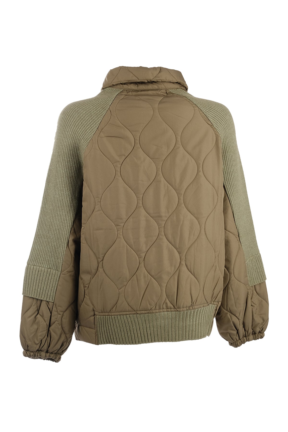 Vedi Oversize Crop Triko Kapitone Kadın Mont - Günlük Stil