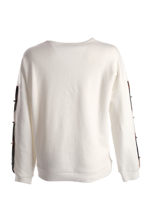 Vedi Oversize Nakışlı Kadın Sweatshirt - Minimalist Günlük Stil