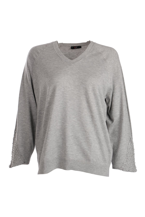 Vedi Oversize V Yaka Kadın Triko - Minimalist Günlük Stil