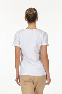 Vedi Minimalist Kadın T-Shirt - Kısa Kol Yuvarlak Yaka - Günlük