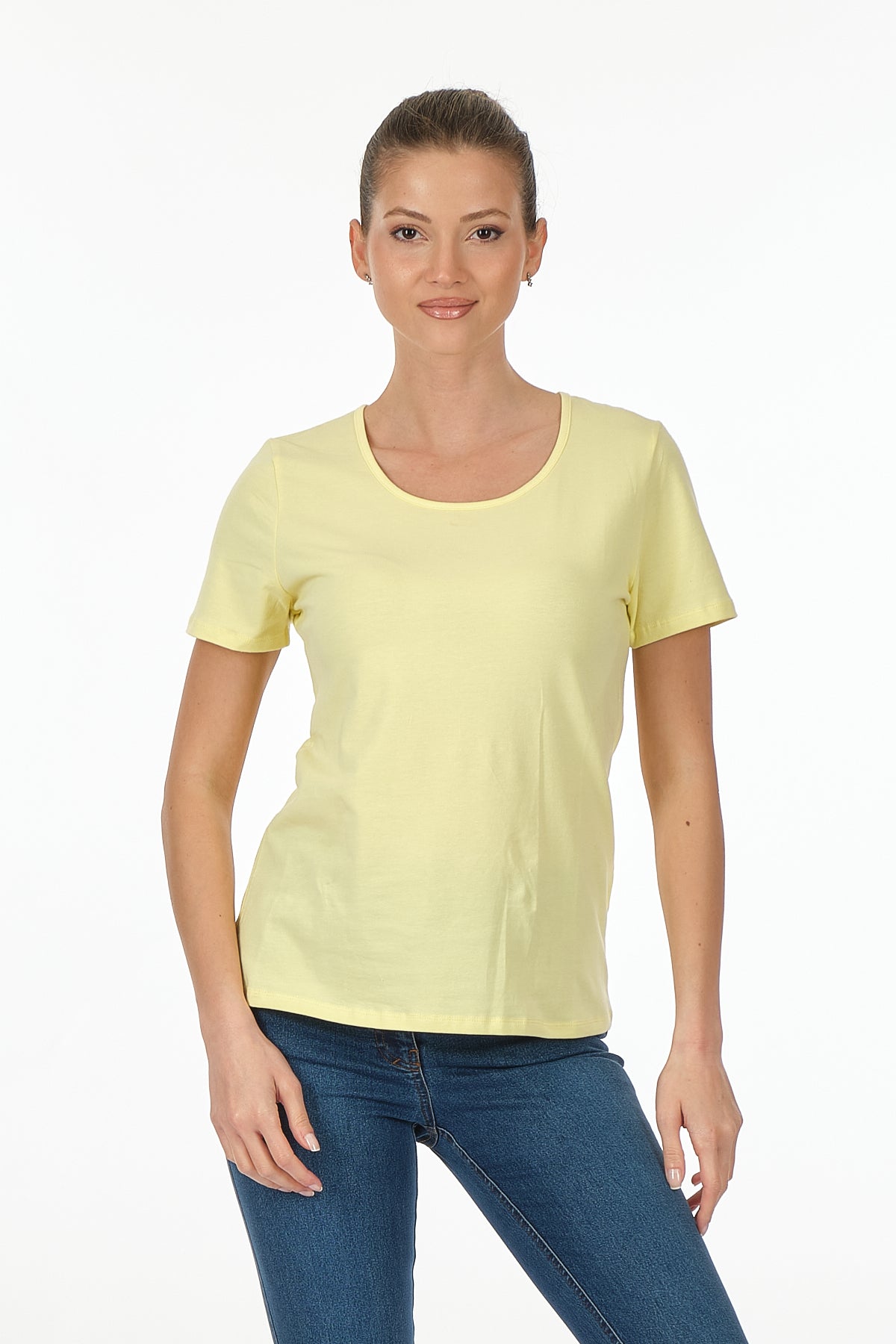 Vedi Minimalist Kadın T-Shirt - Kısa Kol Yuvarlak Yaka - Günlük İkincil görsel