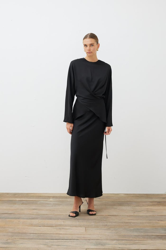 Victoria Saten Bağlamalı Etekli Takım Terzi Dükkani