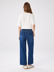 Wide Leg Fit Beli Lastikli Rahat Jean Pantolon UW27JPN010