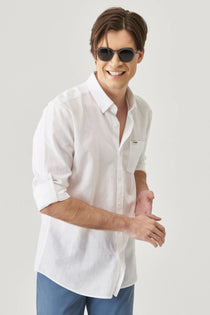 Wrangler Minimalist 3/4 Kol Erkek Keten Gömlek - Günlük Şıklık