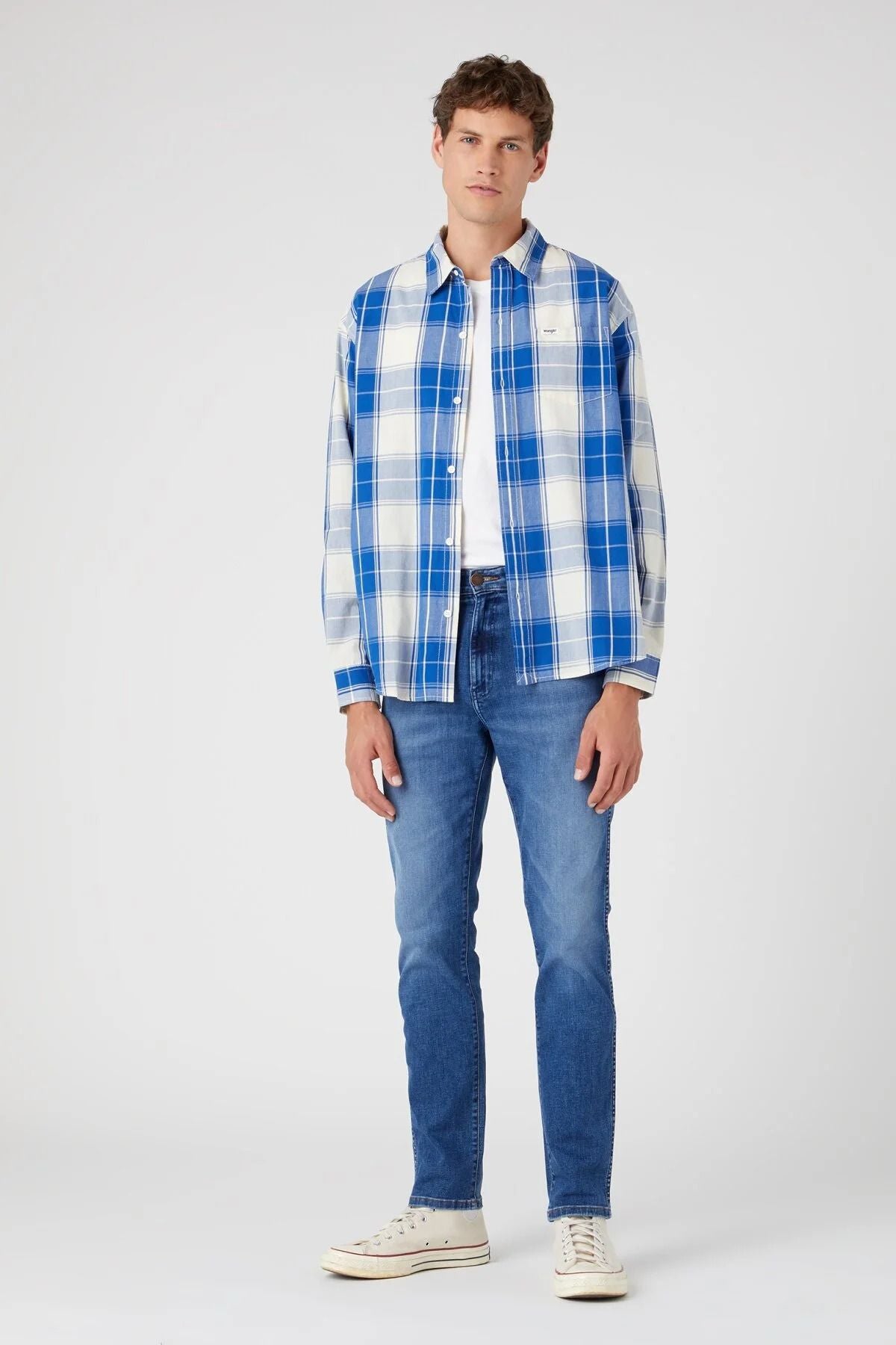Wrangler Oversize Kareli Uzun Kol Erkek Gömleği - Günlük & Şık
