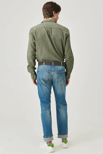 Wrangler Erkek Slim Fit Dar Paça Kot Pantolon Denim Kumaş