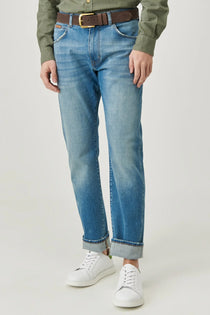 Wrangler Erkek Slim Fit Dar Paça Kot Pantolon Denim Kumaş