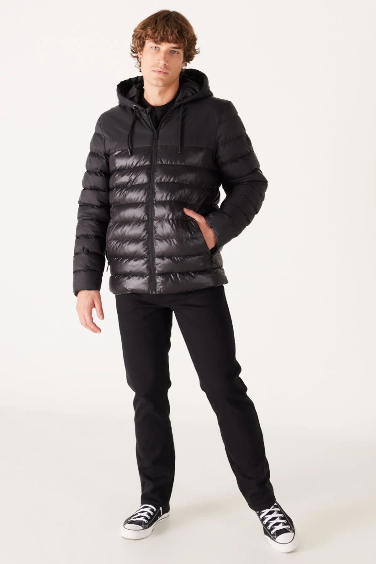 Wrangler Minimalist Kapüşonlu Erkek Mont - Günlük Kışlık Translation missing: tr.content.product_image_secondary