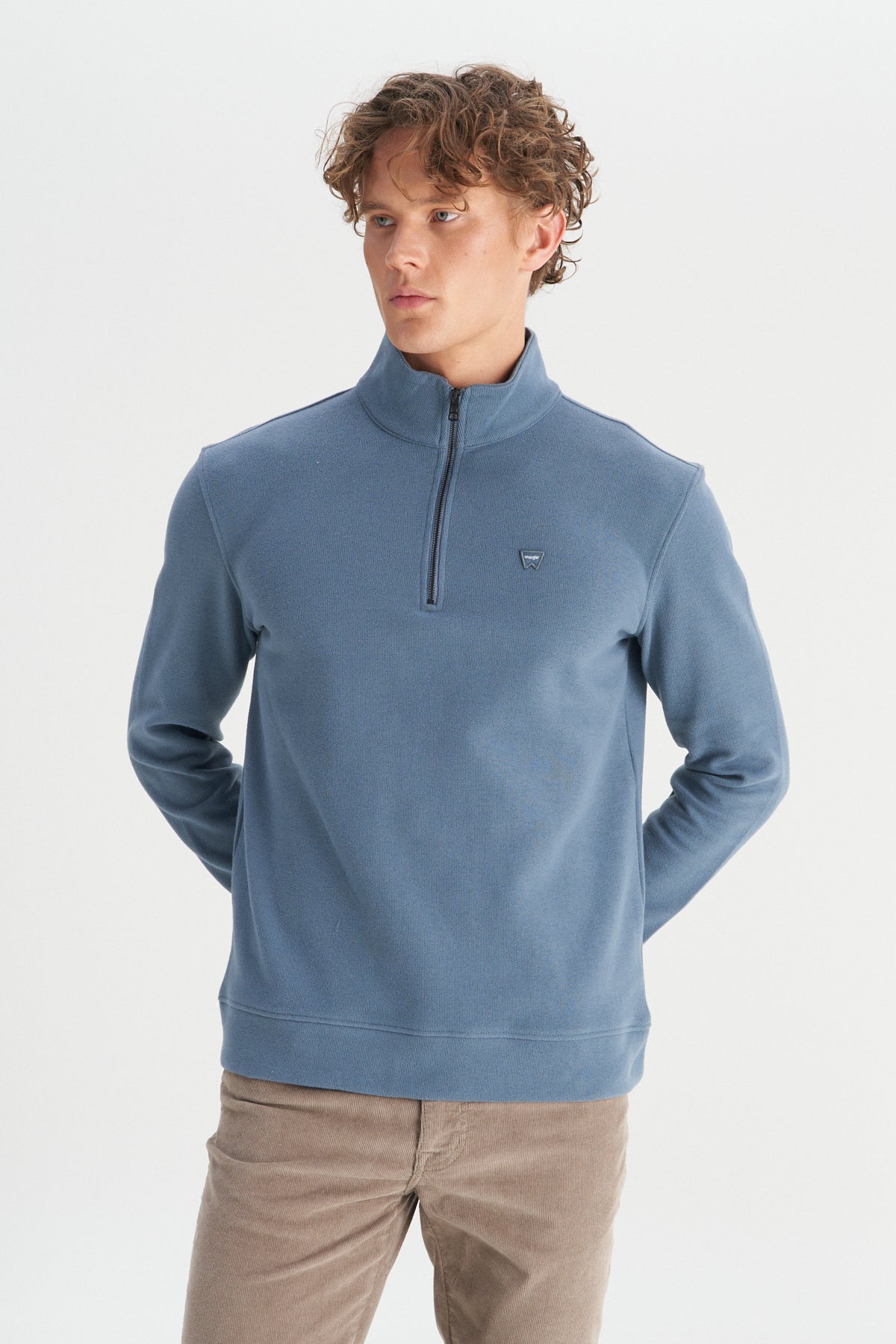 Wrangler Erkek Regular Fit Dik Yaka Fermuarlı Selanik Örgü Sweatshirt Translation missing: tr.content.product_image_secondary