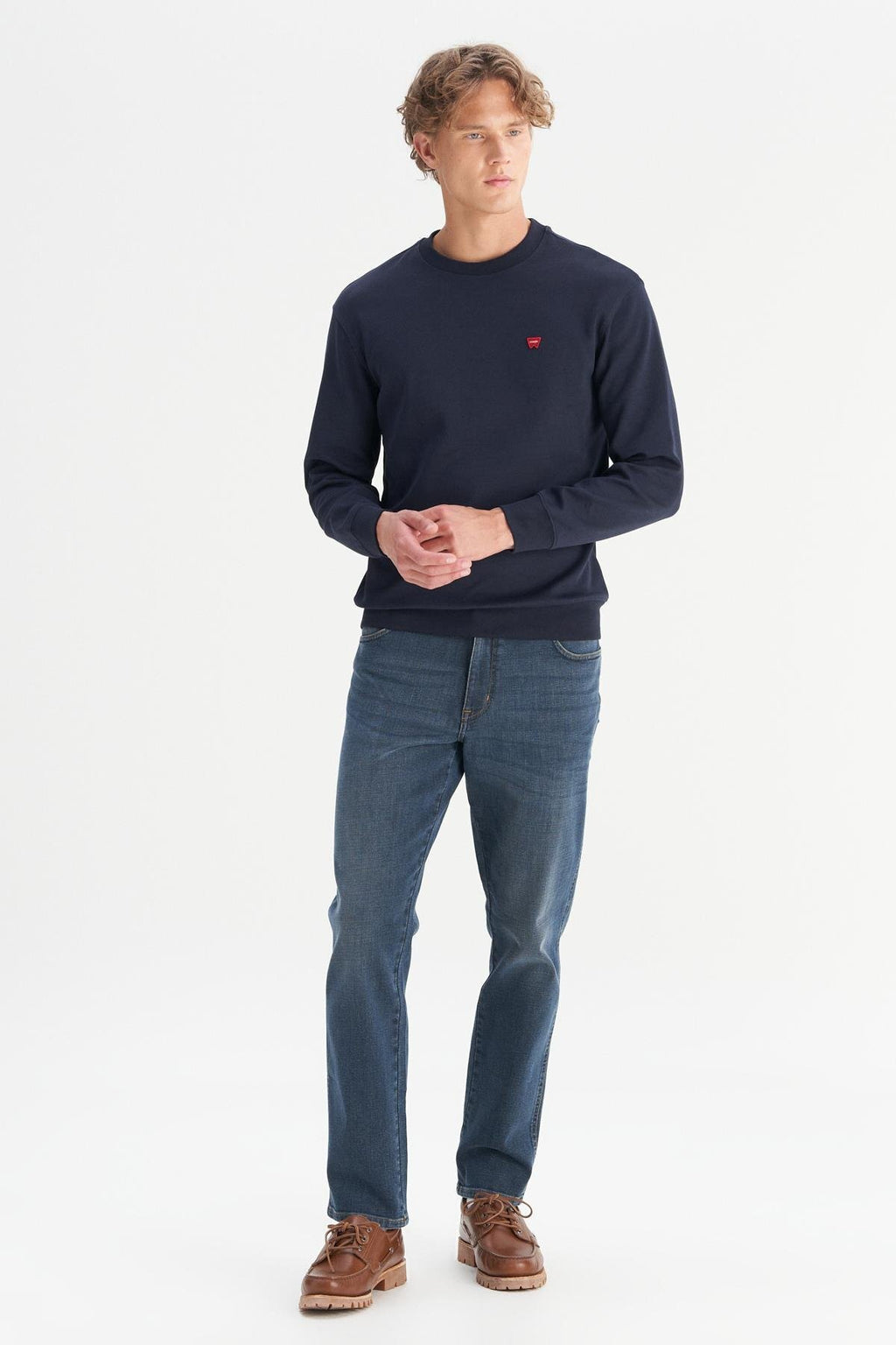 Wrangler Erkek Regular Fit Normal Kesim Bisiklet Yaka Logo Detaylı Sweatshirt