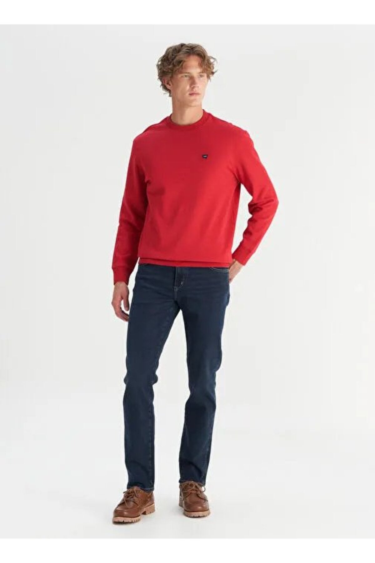 Wrangler Erkek Regular Fit Normal Kesim Bisiklet Yaka Logo Detaylı Sweatshirt