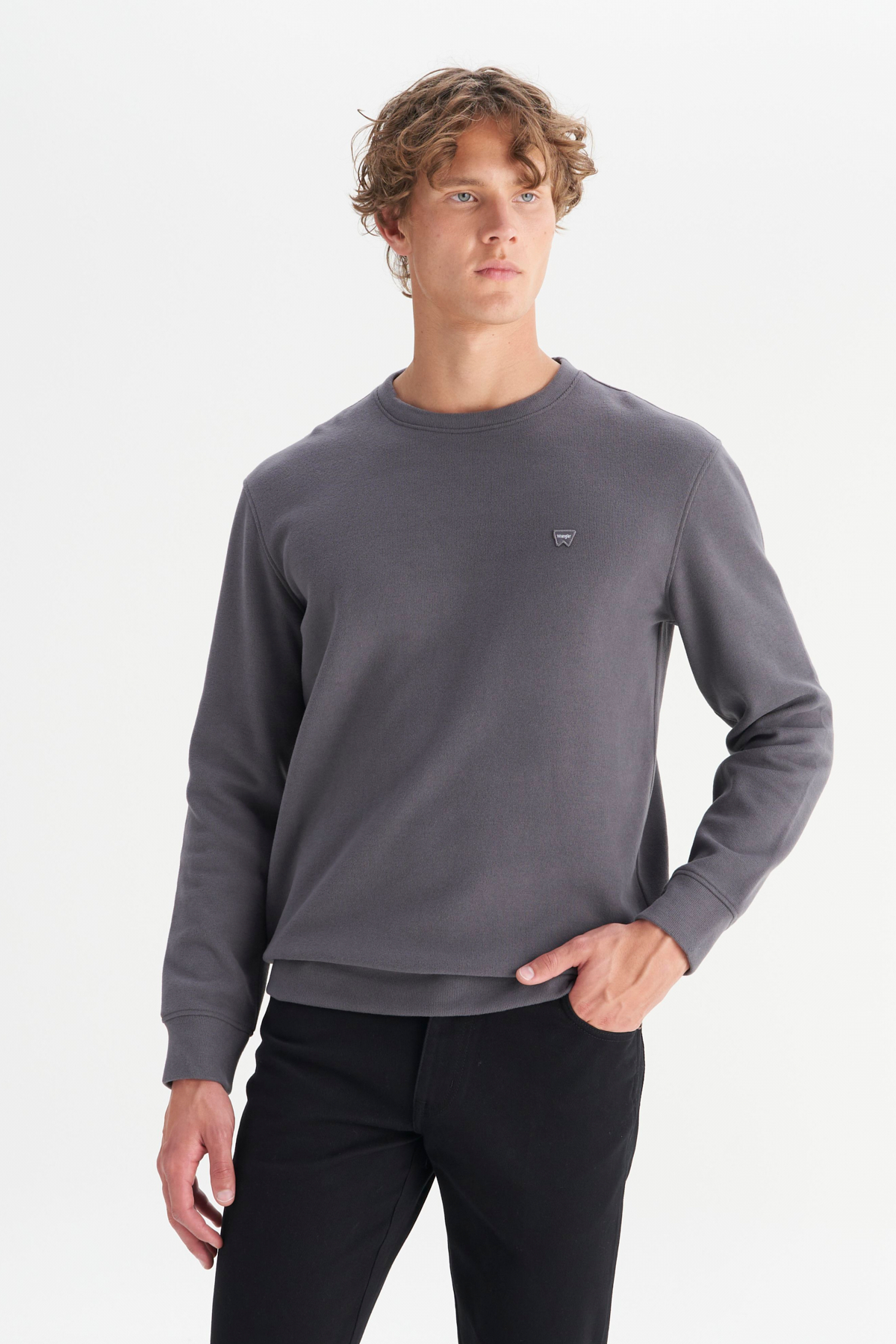 Wrangler Erkek Regular Fit Normal Kesim Bisiklet Yaka Selanik Örgü Sweatshirt Translation missing: tr.content.product_image_main