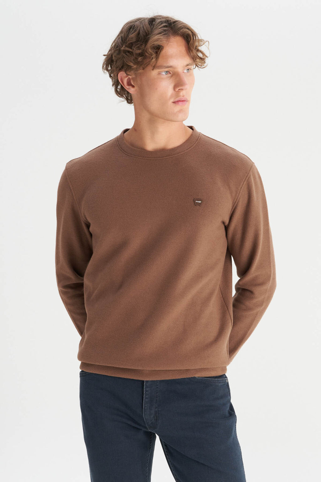 Wrangler Erkek Regular Fit Normal Kesim Bisiklet Yaka Selanik Örgü Sweatshirt