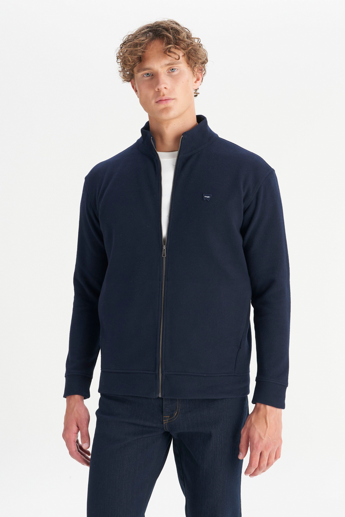 Wrangler Erkek Relaxed Fit Dik Yaka Fermuarlı Selanik Örgü Sweatshirt Translation missing: tr.content.product_image_main