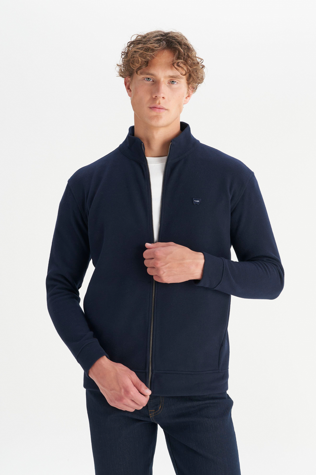 Wrangler Erkek Relaxed Fit Dik Yaka Fermuarlı Selanik Örgü Sweatshirt Translation missing: tr.content.product_image_secondary