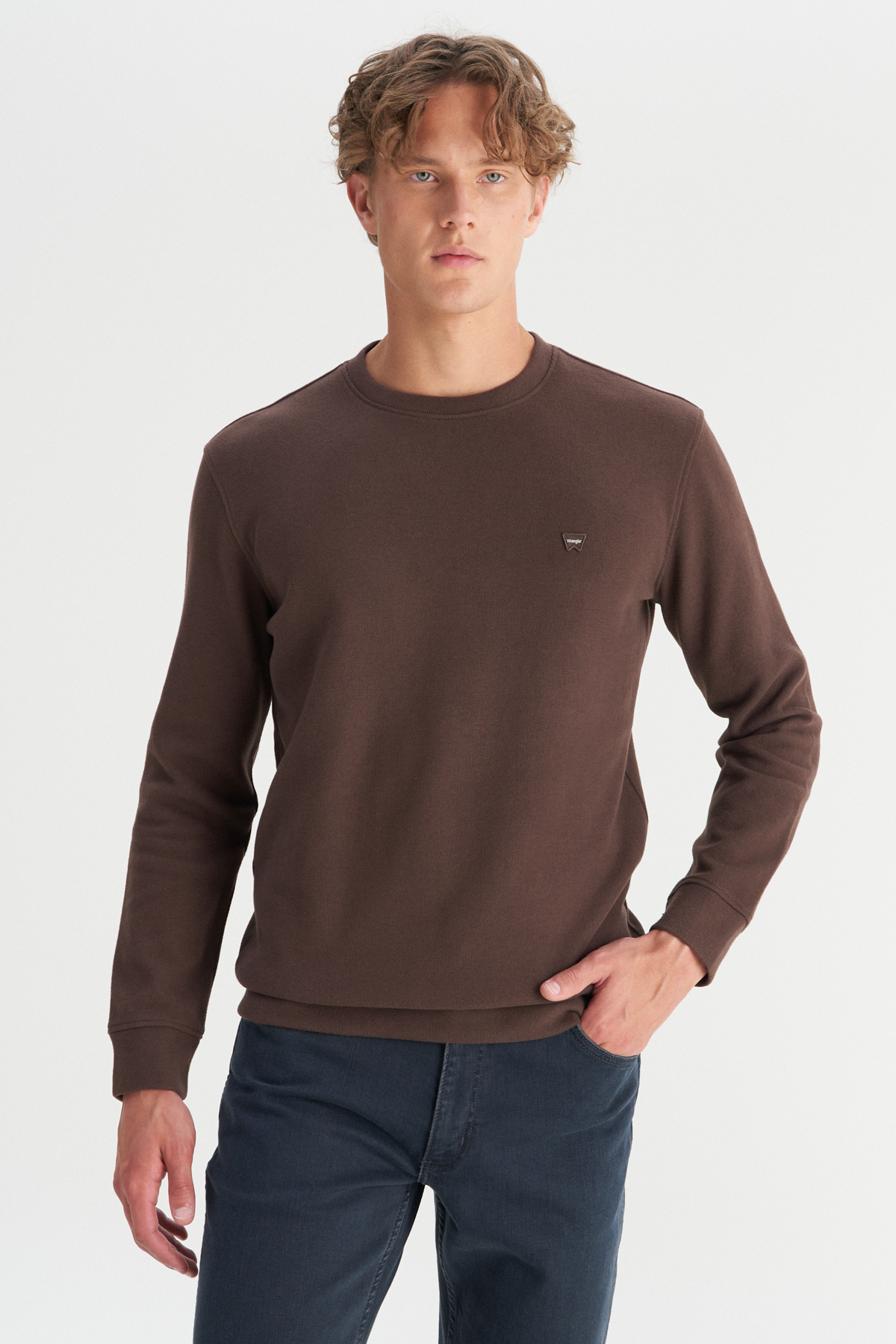 Wrangler Erkek Regular Fit Normal Kesim Bisiklet Yaka Selanik Örgü Sweatshirt Translation missing: tr.content.product_image_main