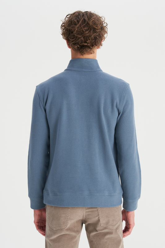 Wrangler Erkek Regular Fit Dik Yaka Fermuarlı Selanik Örgü Sweatshirt