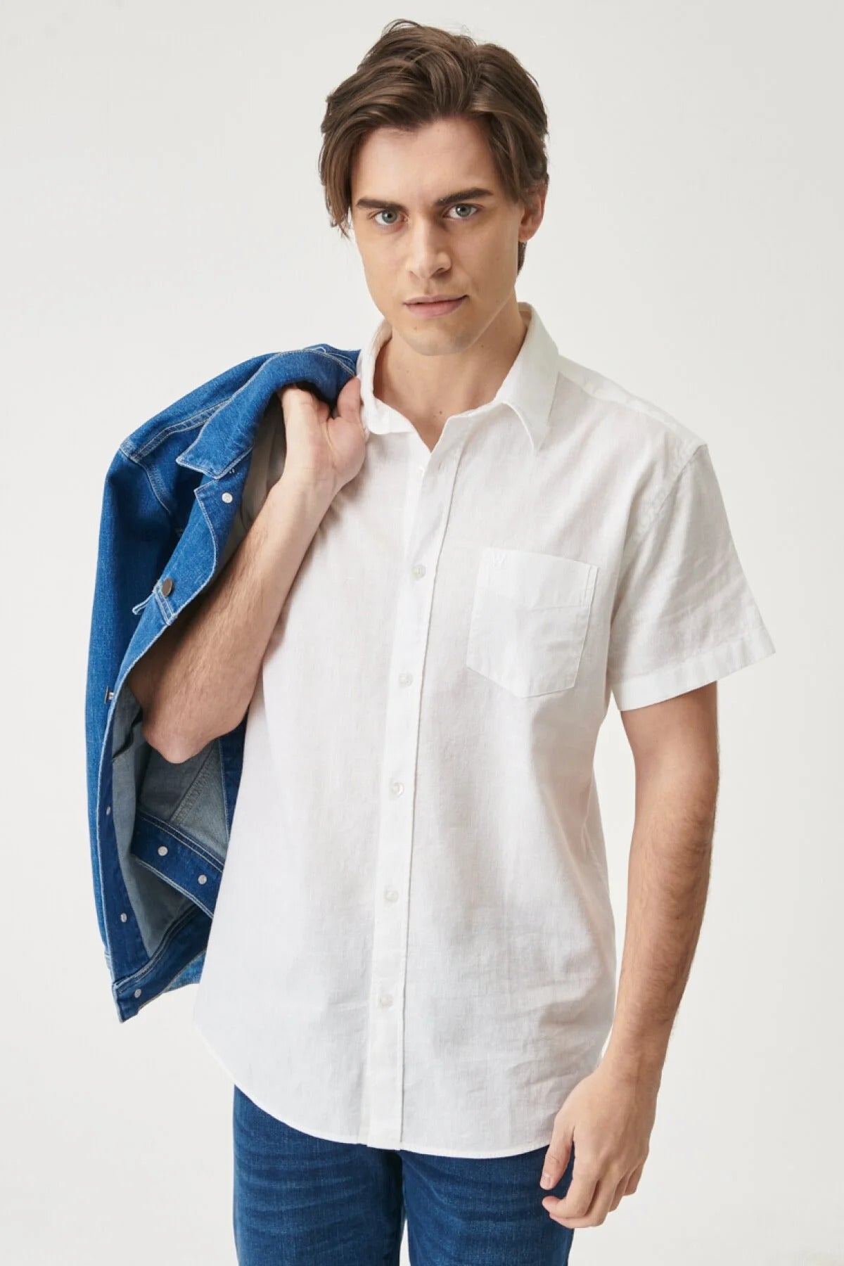 Wrangler Oversize Kısa Kol Erkek Gömlek - Minimalist Stil Translation missing: tr.content.product_image_main