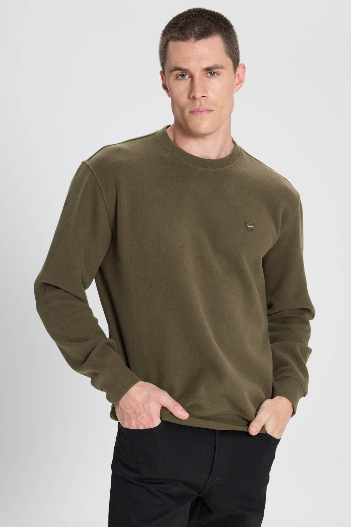 Wrangler Regular Fit Normal Kesim Bisiklet Yaka Selanik Örgü Sweatshirt Translation missing: tr.content.product_image_secondary