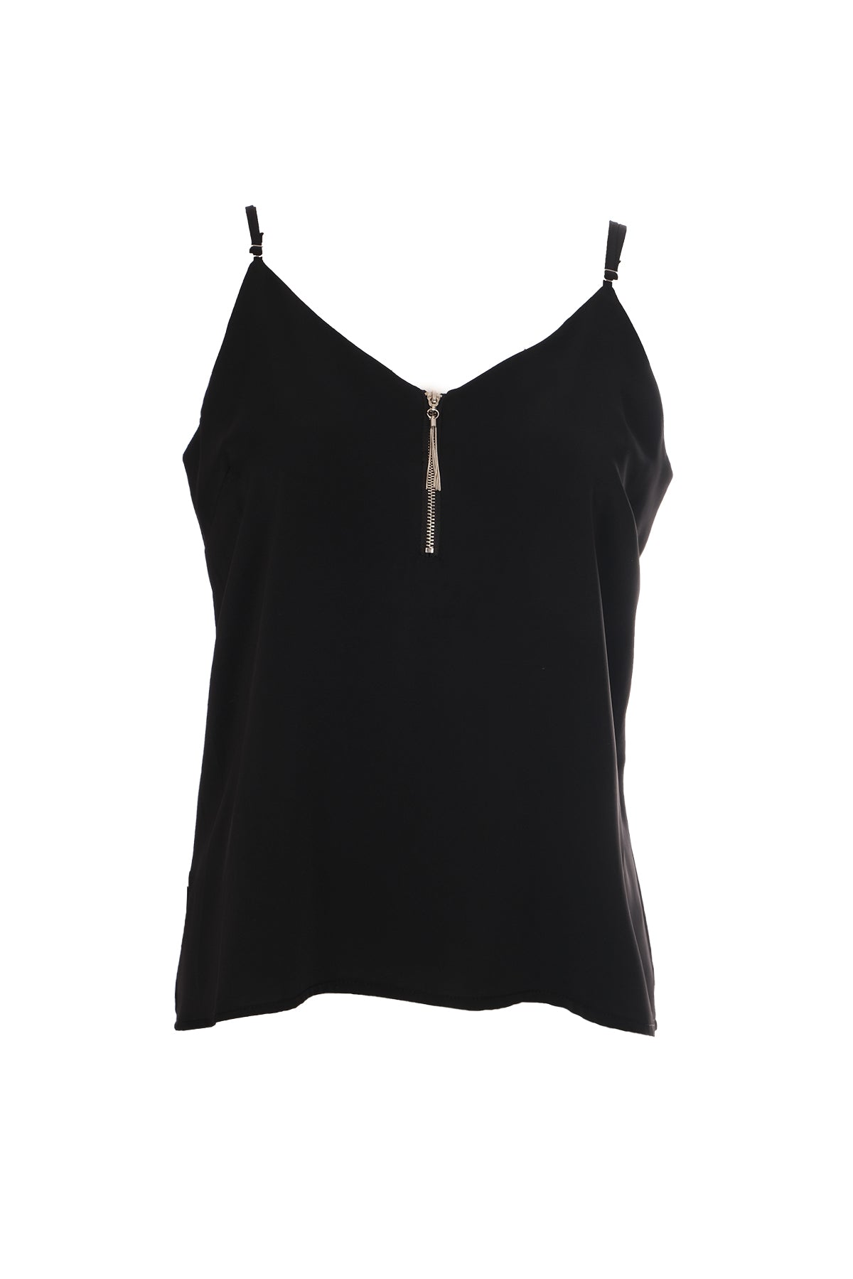 Ysatis V Yaka Fermuarlı Minimalist Crop Bluz - Günlük Şıklık
