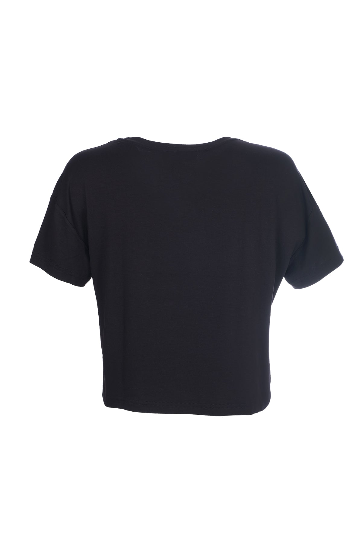 Ysatis Oversize Crop Bluz: Kısa Kol Yuvarlak Yaka Günlük Kadın