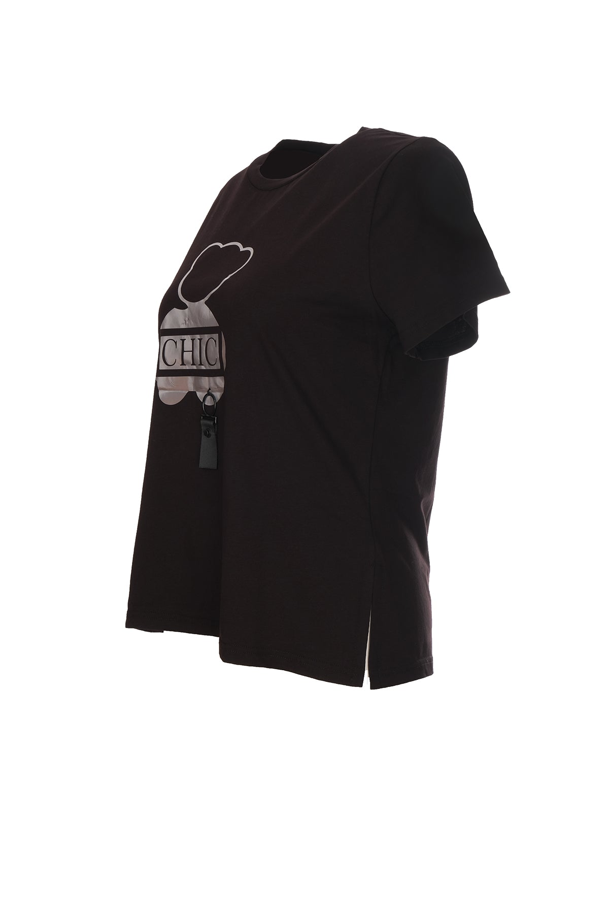 Ysatis Minimalist Oversize Kadın Bluz - Kısa Kol Yuvarlak Yaka