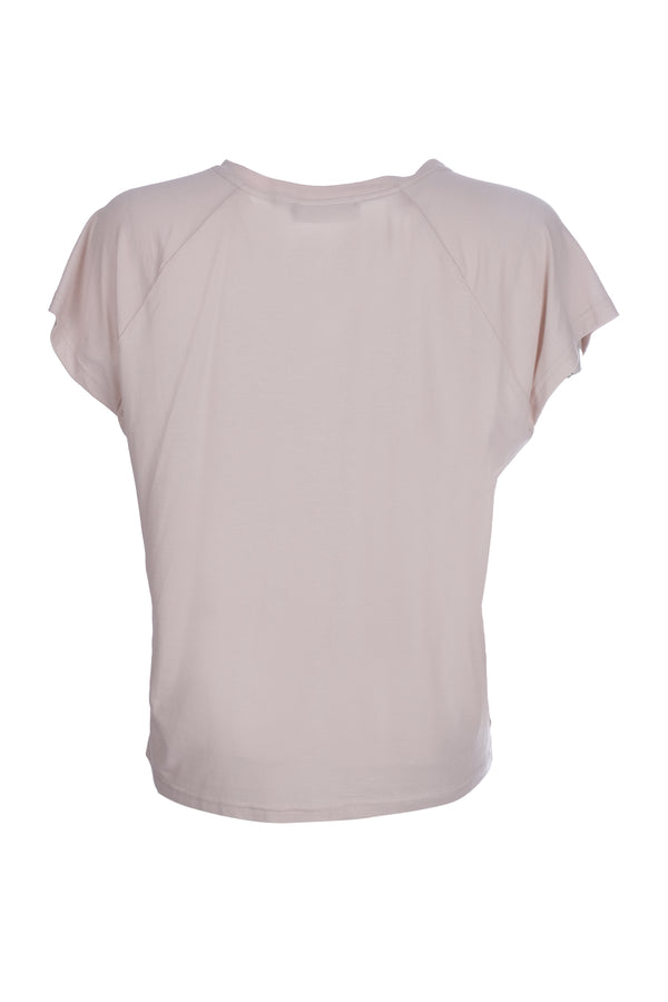 Ysatis Minimalist V Yaka Oversize Kadın Bluz - Kısa Kol