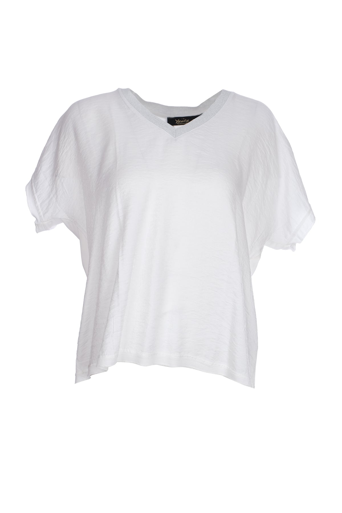 Ysatis Minimalist V Yaka Oversize Crop Bluz - Rahat ve Şık