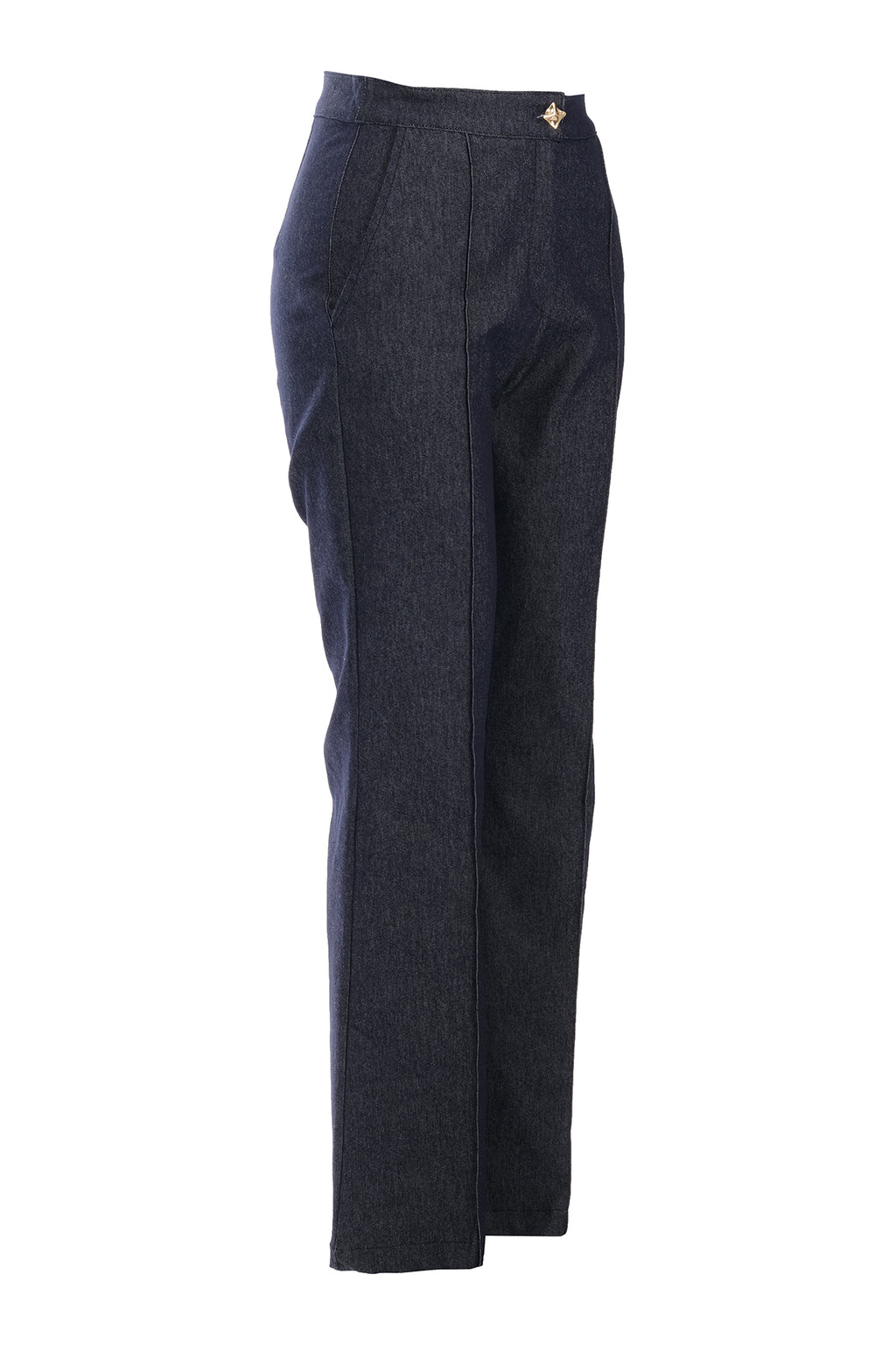 Ysatis Minimalist Yüksek Bel Çizgili Kemerli Kadın Pantolon - Günlük & İş
