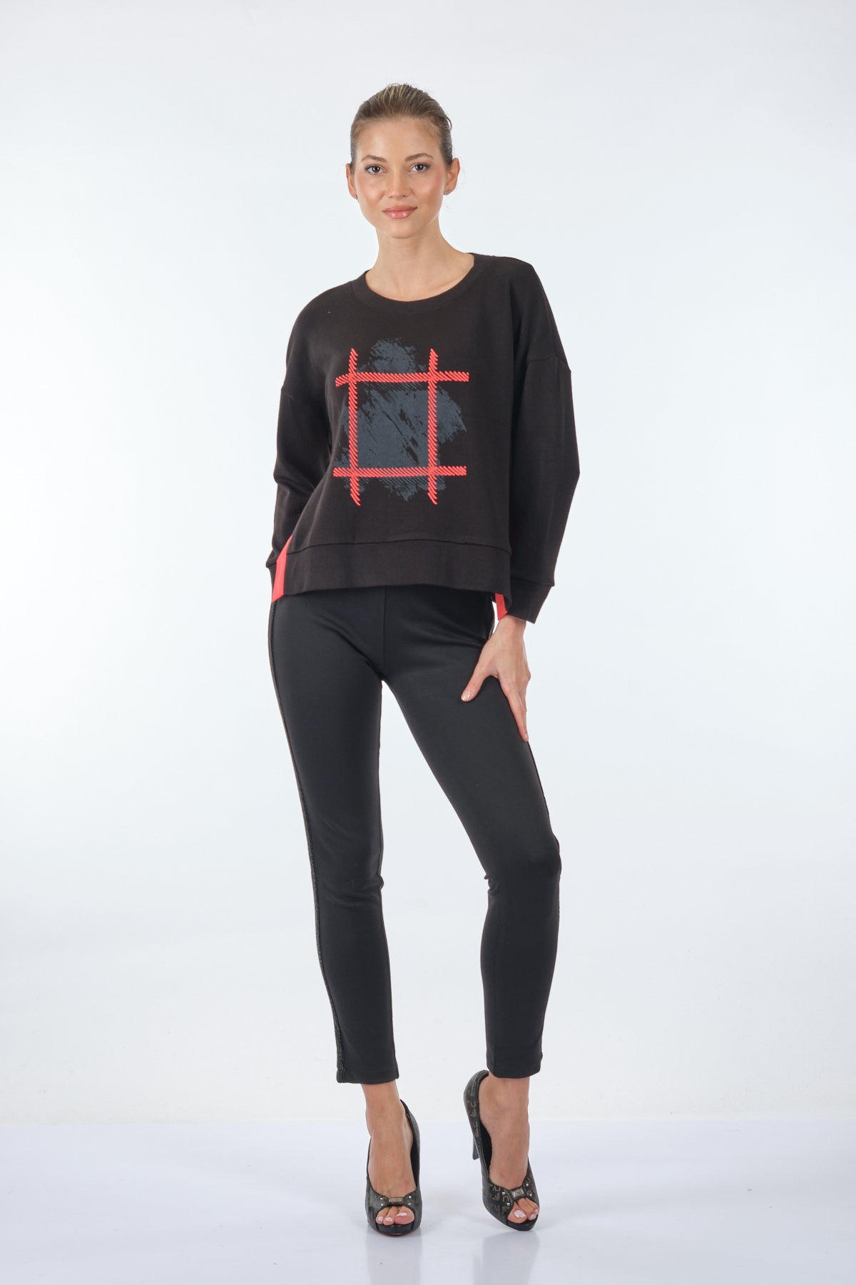 Ysatis Oversize Crop Uzun Kollu Kadın Triko - Minimalist Günlük Stil