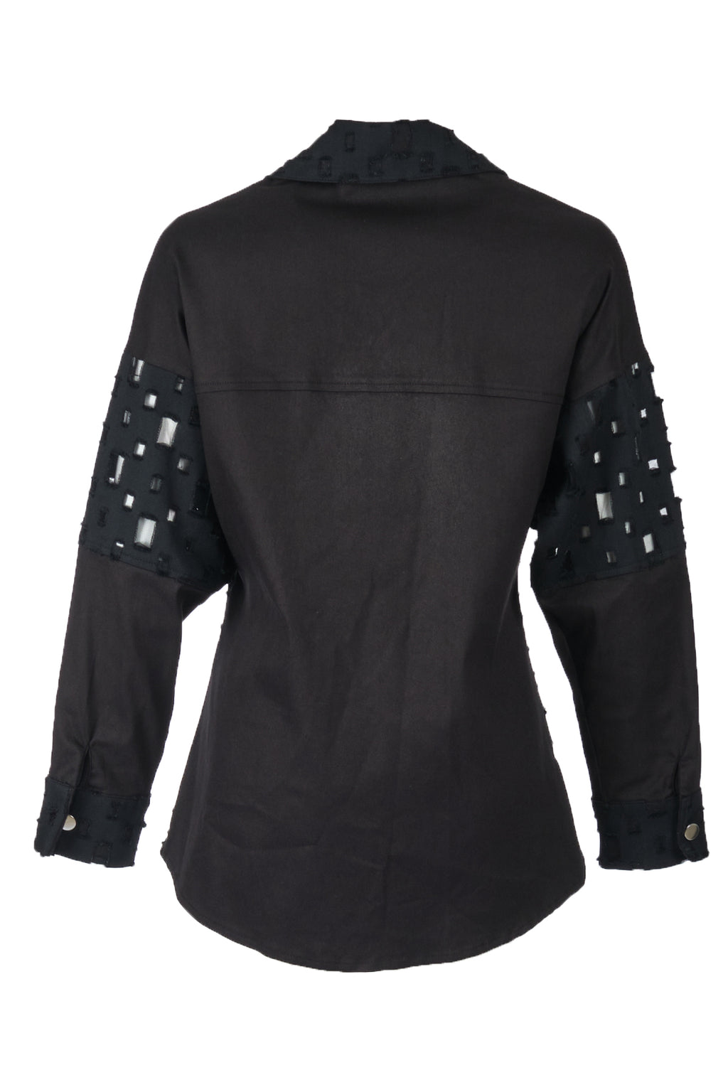 Ysatis Oversize Uzun Kol Minimalist Kadın Ceket - Geometrik Detaylar