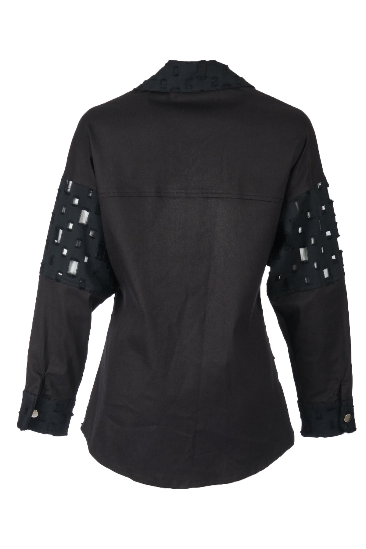 Ysatis Oversize Uzun Kol Minimalist Kadın Ceket - Geometrik Detaylar