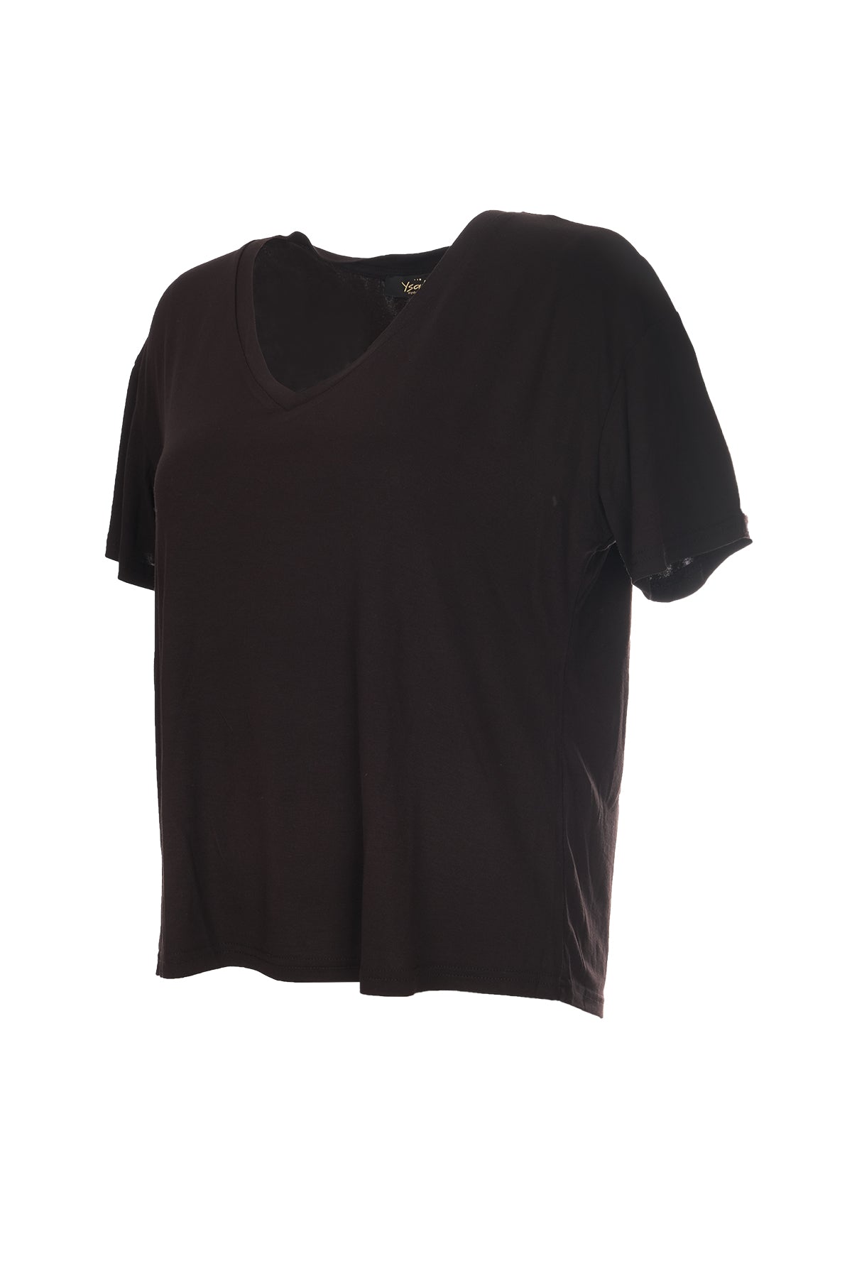 Ysatis V Yaka Oversize Minimalist Kadın Bluz - Kısa Kol - Günlük
