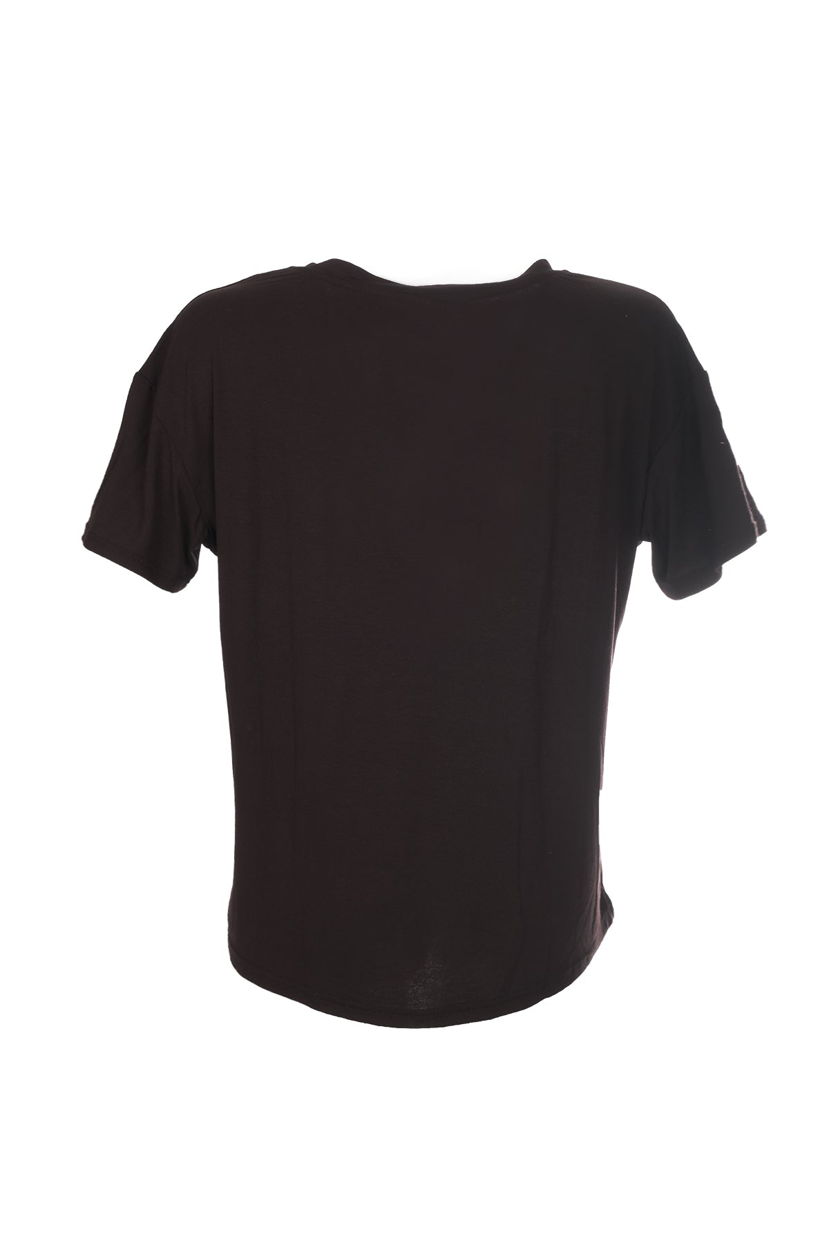 Ysatis V Yaka Oversize Minimalist Kadın Bluz - Kısa Kol - Günlük
