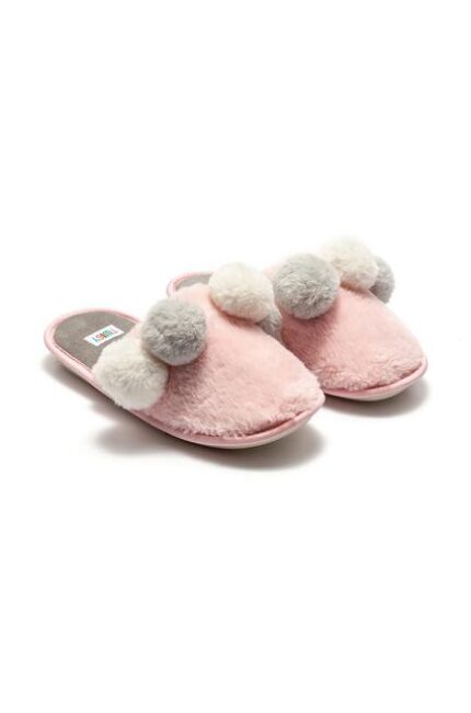 Twigy YY0055 Kadın Pom Pom Detaylı Peluş Ev Terliği